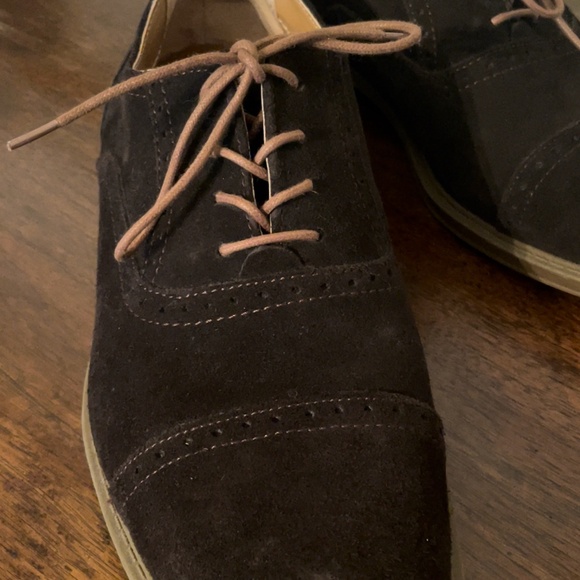 Calvin Klein suede leather brown oxford tie lace up shoes - Picture 6 of 8